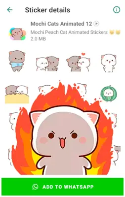 Mochi Cat Animated Stickers android App screenshot 0