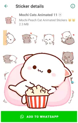 Mochi Cat Animated Stickers android App screenshot 1