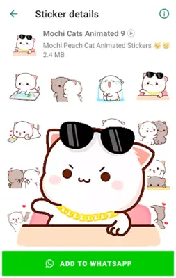 Mochi Cat Animated Stickers android App screenshot 2