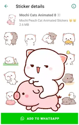 Mochi Cat Animated Stickers android App screenshot 3