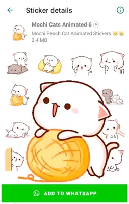 Mochi Cat Animated Stickers android App screenshot 4