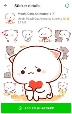 Mochi Cat Animated Stickers android App screenshot 7